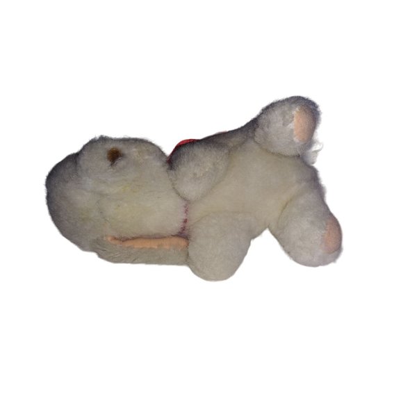 VTG  1987 Applause White Lamb Red Bow Sleeping Shotzy Musical Stuffed Plush RARE - Picture 5 of 10
